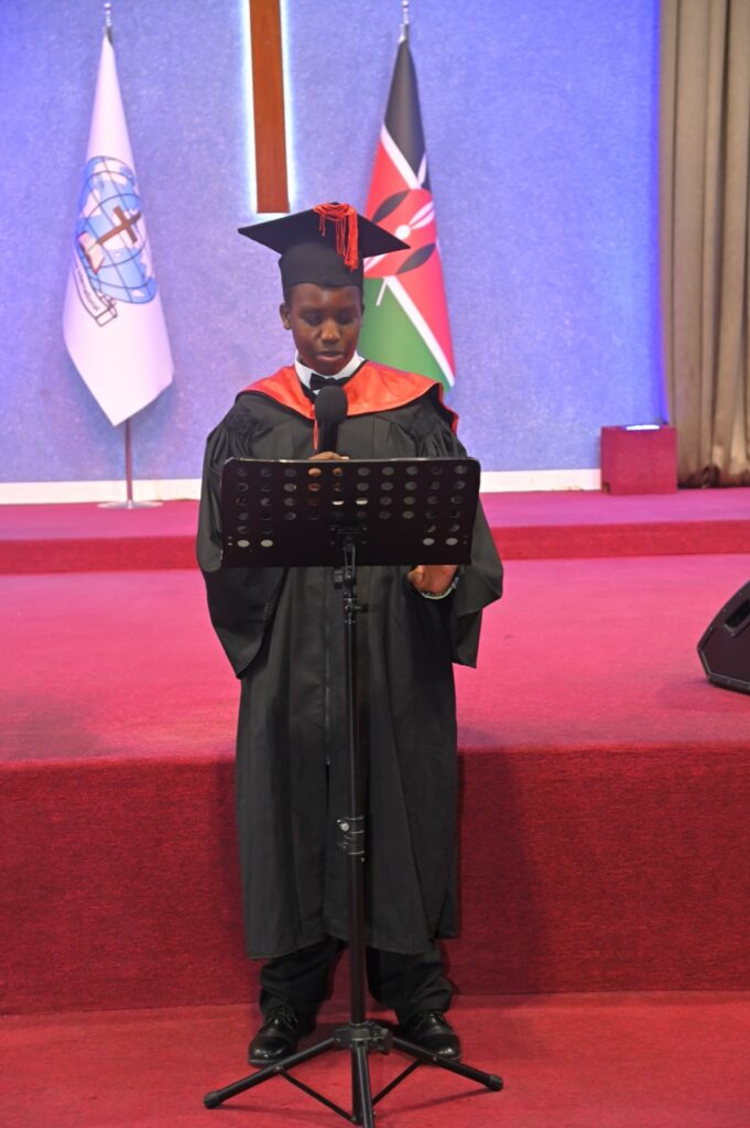 A graduate giving a speech at the 2026 graduation