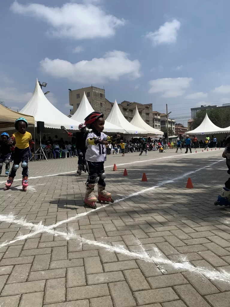 Young skaters racing at Kings International Academy Sports Day 2026