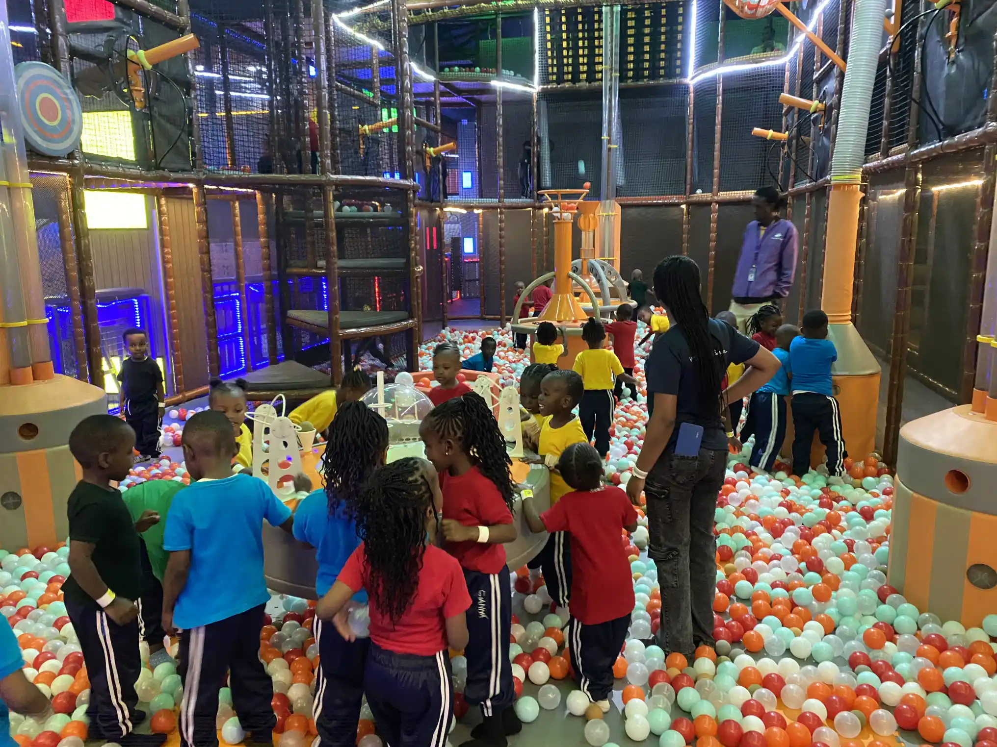 kings international preschool playing in a kids zone at the Hub Park 2026 term 3 academic tour