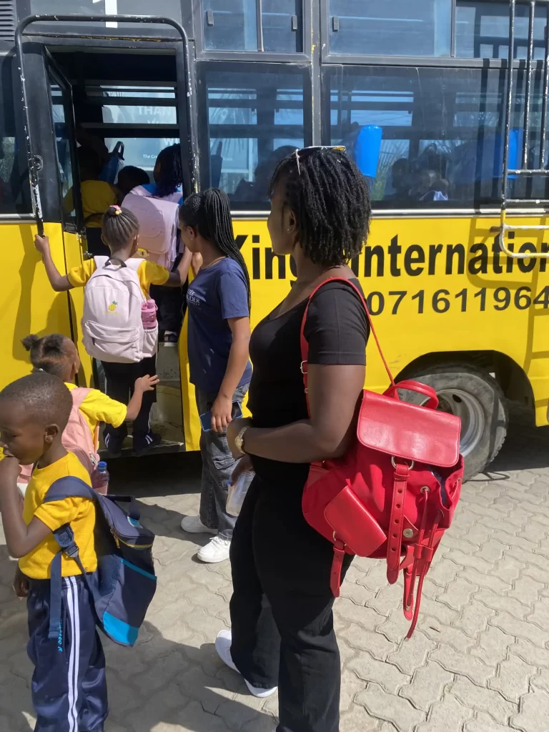 kings preschool entering the school bus leaving for the 2026 term 3 academic tour